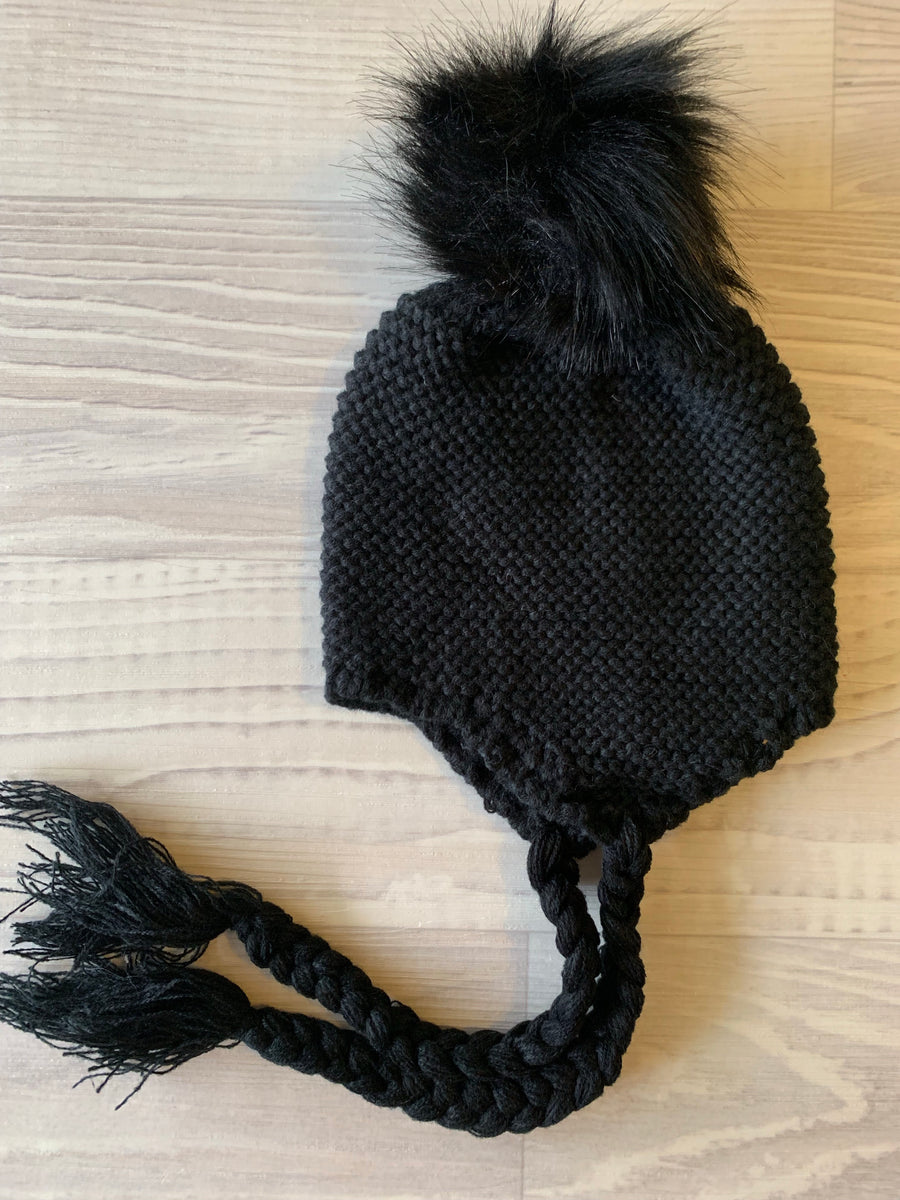 Pom Pom Beanie - Black