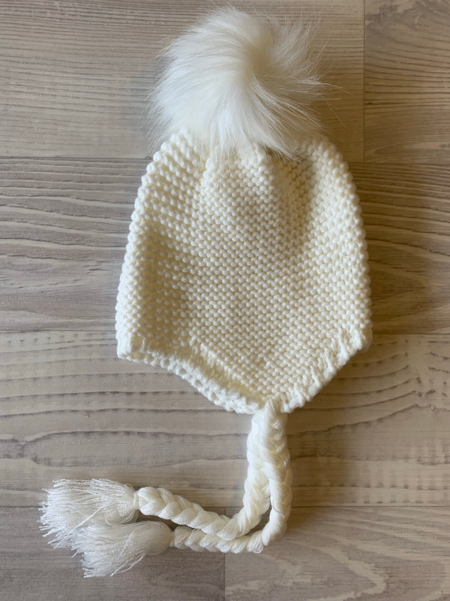 Pom Pom Beanie - White